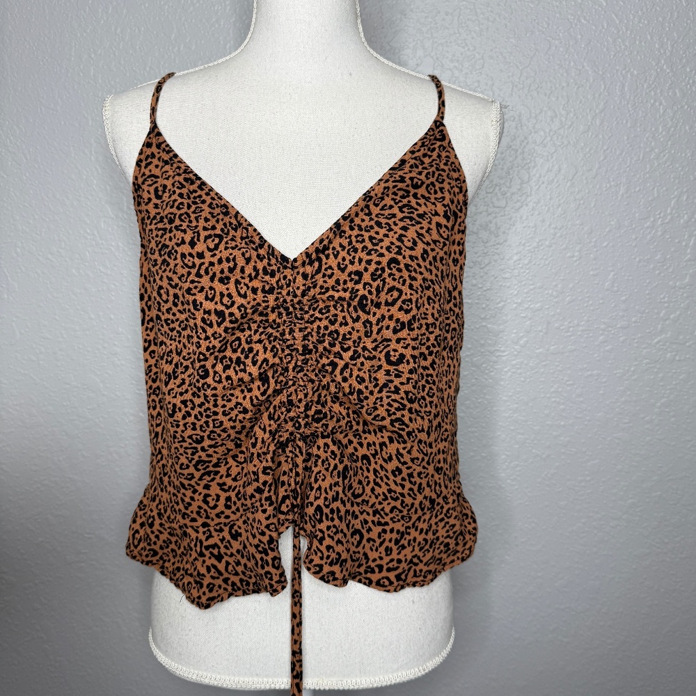 H&M leopard print camisole top With Drawstring